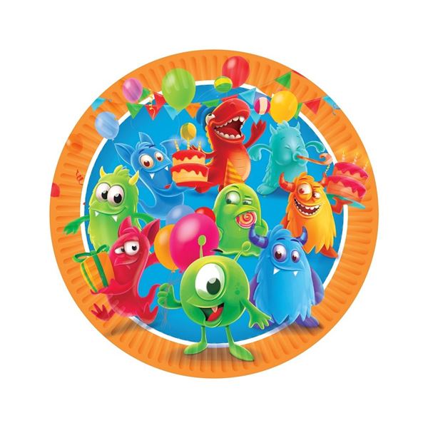 Picture of Platos Monster Divertidos cartón 23cm (8 unidades)