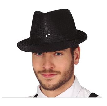 Imagen de Sombrero Gangster Negro Lentejuelas