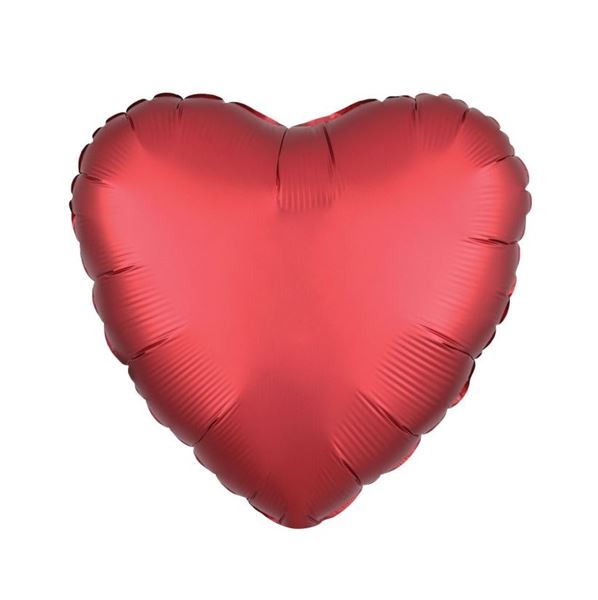 Imagens de Globo Corazón Rojo Oscuro Satín (45cm)