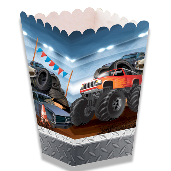 Imagen de Caja Palomitas Monster Truck cartón 11cm (1 unidad)
