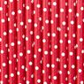 Imagen de Pajitas Rojas Lunares Blancos papel (10 unidades)