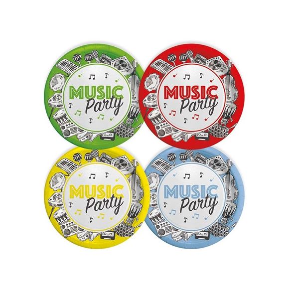 Imagen de Platos Música Party Mix cartón 18cm (8)