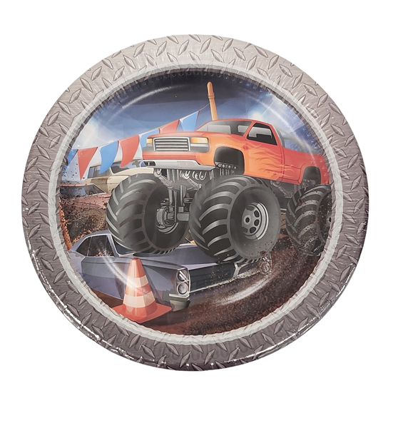 Imagen de Platos Monster Truck cartón 23cm (8)