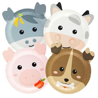 Imagen de Platos Granja Feliz cartón 18cm (8)