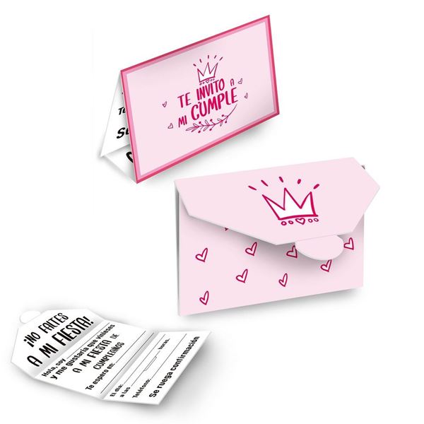 Picture of Invitaciones Cumpleaños Rosa (6 unidades)