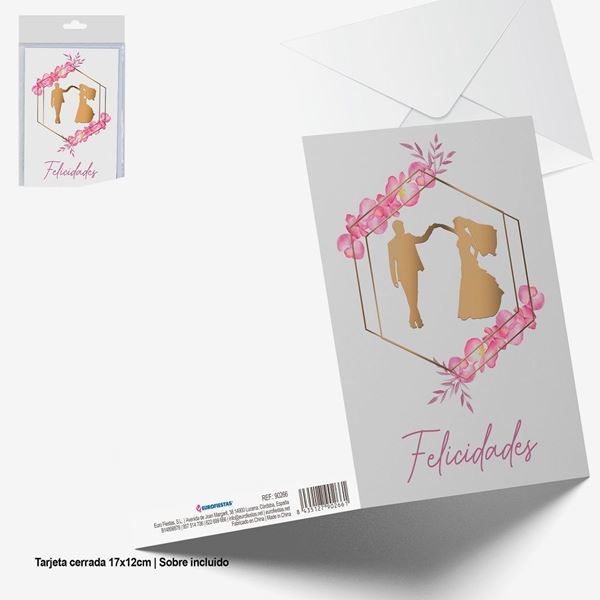 Picture of Tarjeta Felicidades Novios Dorado