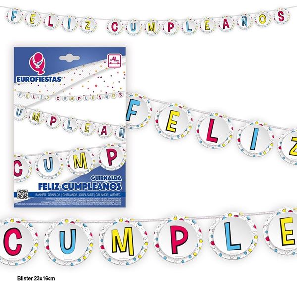 Picture of Guirnalda Feliz Cumpleaños Lunares Colores (4m)