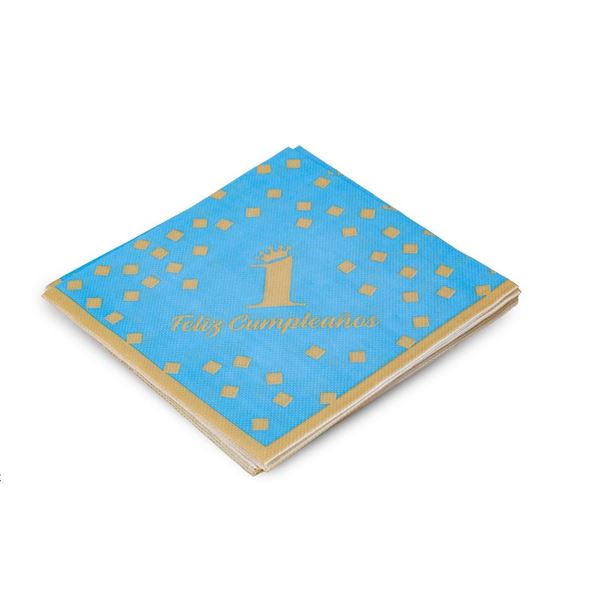 Picture of Servilletas Primer Cumple Azul Dorado papel (12)