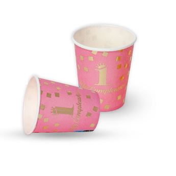 Picture of Vasos Primer Cumple Rosa Dorado cartón (6 unidades)