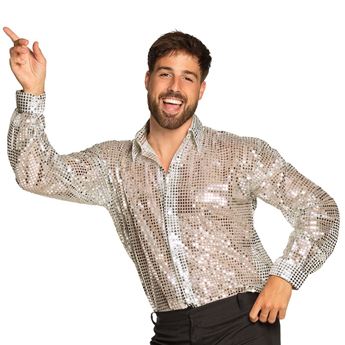 Imagen de Disfraz Camisa Disco Plateada Años 70 (Talla XL)