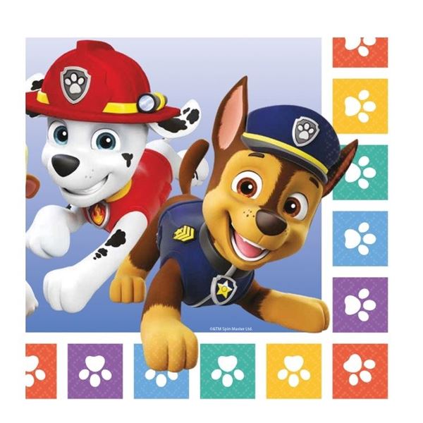 Picture of Servilletas de Patrulla Canina Cumpleaños papel 33cm (16 unidades)
