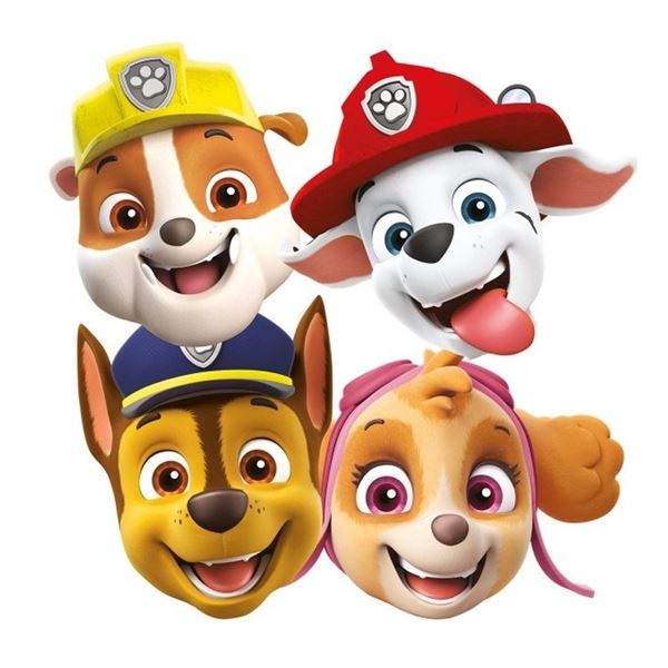 Caretas de Patrulla Canina Cumpleaños cartón (8 uds.)✔️ por sólo 3,87 €.  Envío en 24h. Tienda Online. . ✓. Artículos  de decoración para Fiestas.