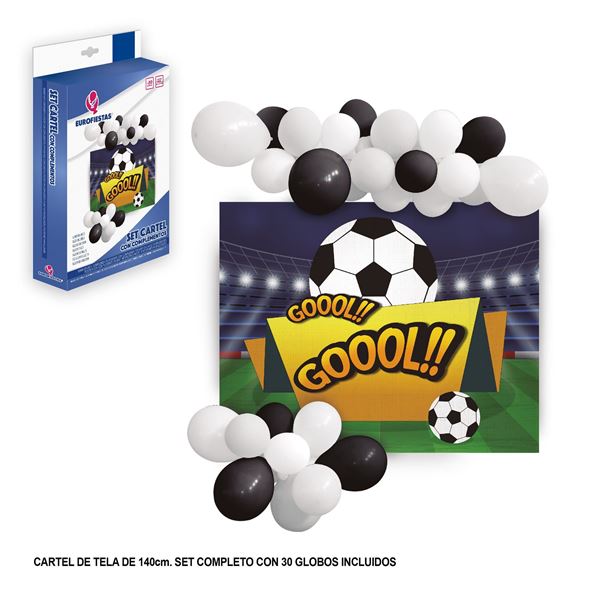 Pancarta grande con Globos Fútbol (140cm)✔️ por sólo 10,76 €. Envío en 24h.  Tienda Online. . ✓. Artículos de decoración  para Fiestas.