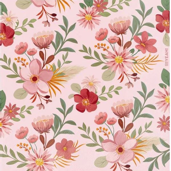 Picture of Servilletas Oh My Girl Flores Pastel papel (30 uds)