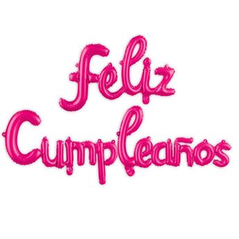 Imagen de Globo Feliz Cumpleaños Rosa Minúsculas (3m)
