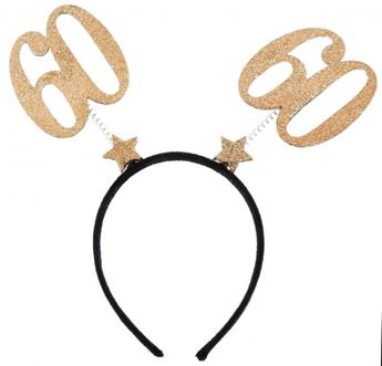 Imagen de Diadema 60 Años Estrellas Negro/Dorado