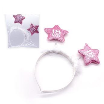 Imagen de Diadema 18 Años Estrellas Rosas