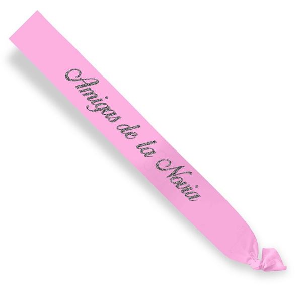 Imagen de Banda Amigas de la Novia Tela Rosa Despedida