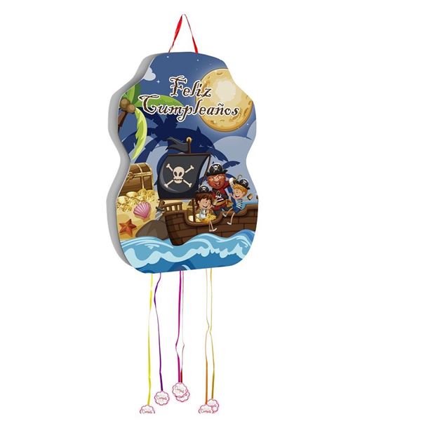 Picture of Piñata Pirata Feliz Cumpleaños cartón
