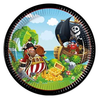 Imagens de Platos Isla Pirata Infantil cartón 23cm (8 uds.)