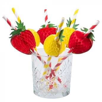 Imagen de Pajitas Fresa y Piña papel 20 cm (6 uds)