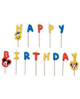 Imagen de Velas Happy Birthday Mickey Mouse y Amigos