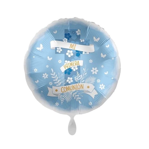 Globo Mi Primera Comunión Azul Mariposas (43cm)✔️ por sólo 4,05 €. Envío en  24h. Tienda Online. . ✓. Artículos de  decoración para Fiestas.