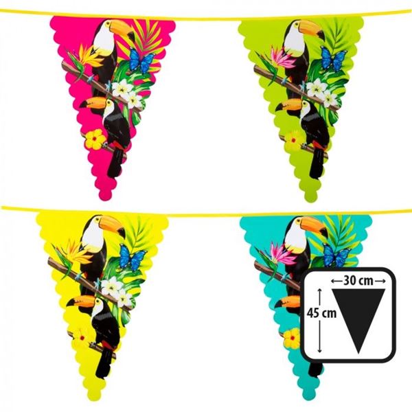 Picture of Banderín Tropical Tucán XXL plástico 45cm x 30cm (6m)