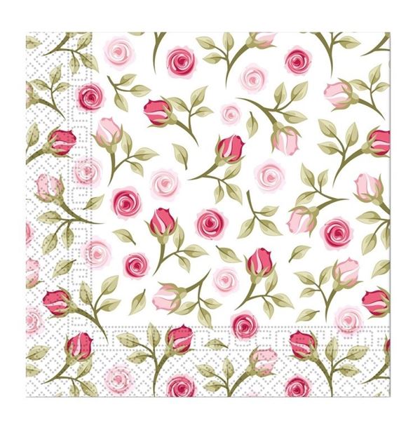 Imagens de Servilletas Rosas Rosa Floral (20 uds)