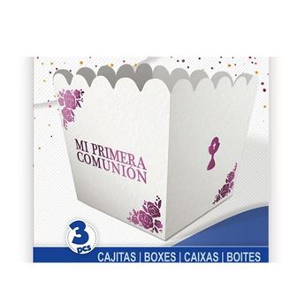 Imagen de Bol Palomitas Mi Primera Comunión Rosa pequeñas (3 uds)