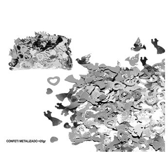 Imagen de Confeti Novios Plateado (20g)