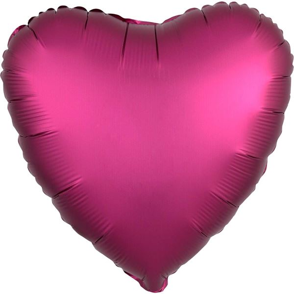 Picture of Globo Corazón Burdeos Satín (45cm)