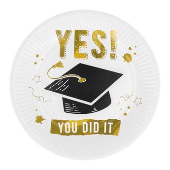Imagen de Platos Graduación cartón 23cm (8 unidades)