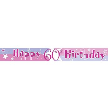 Imagen de Banner Happy 60th Birthday Plástico (3m)