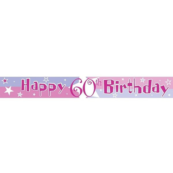 Imagen de Banner Happy 60th Birthday Plástico (3m)