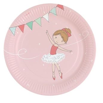Picture of Platos Pequeña Bailarina cartón 23cm (8 uds)