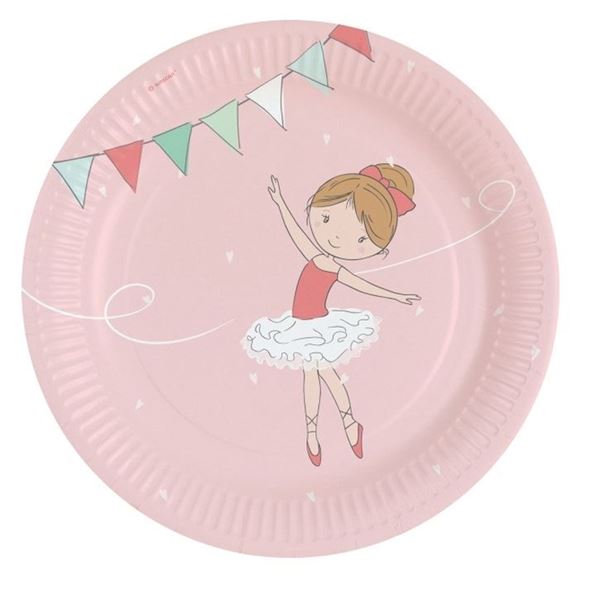 Imagen de Platos Pequeña Bailarina cartón 23cm (8 uds)