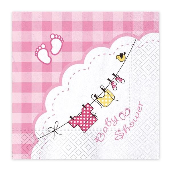 Imagens de Servilletas Baby Shower Niña Rosa (20 uds)