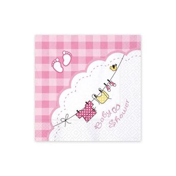 Imagen de Servilletas Baby Shower Niña Rosa 25cm (20 uds)