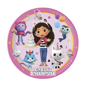 Imagen de Platos de La Casa de Muñecas de Gabby cartón 20cm (8 unidades)