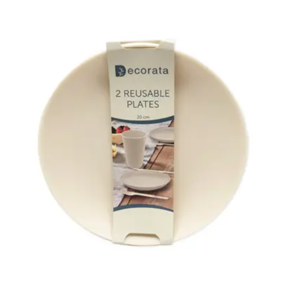 Picture of Platos reutilizables beige 20 cm (2uds)
