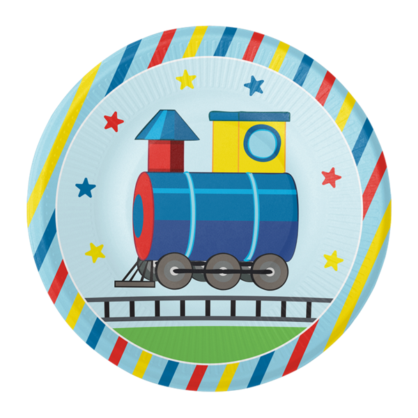 Picture of Platos Tren de Vapor Infantil cartón 18cm (8 uds)