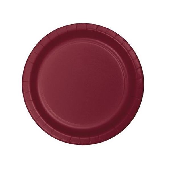 Imagens de Platos Burdeos cartón 18cm (24 uds.)