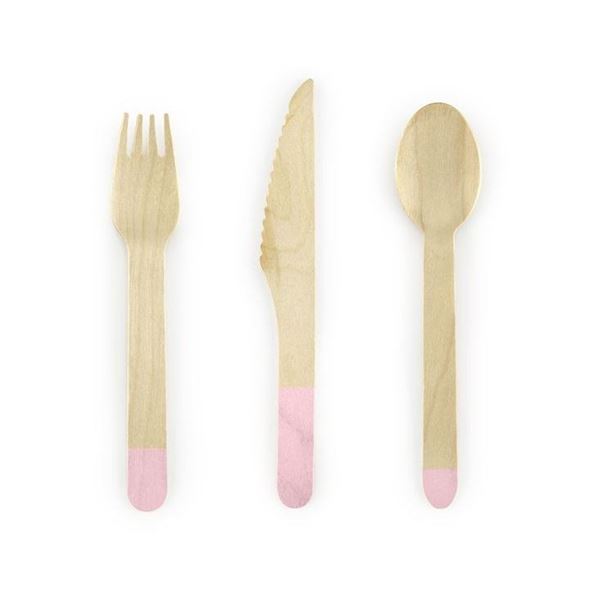 Imagen de Cubiertos de Madera Rosa (6x3)