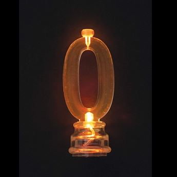 Imagen de Vela con luz Número 0 Multicolor Intermitente