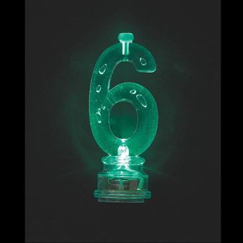 Imagen de Vela con luz Número 6 Multicolor Intermitente