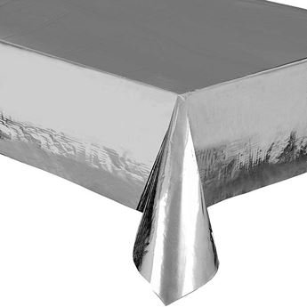 Imagen de Mantel Plateado Brillante Metalizado