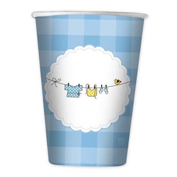 Imagen de Vasos Baby Shower Niño Azul cartón (10 uds)