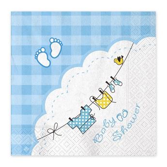 Imagen de Servilletas Baby Shower Niño Azul (20 uds)