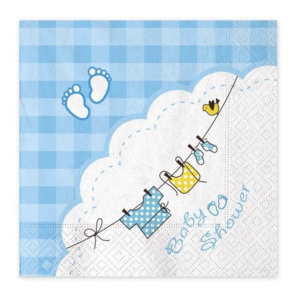 Picture of Servilletas Baby Shower Niño Azul (20 uds)